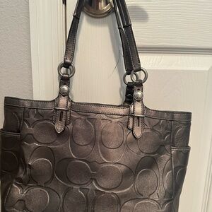 Coach Shimmering Metallic Tote